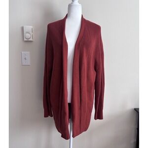 Lululemon Merino Wool Rib Long Wrap Sweater Size 12 Large Orange